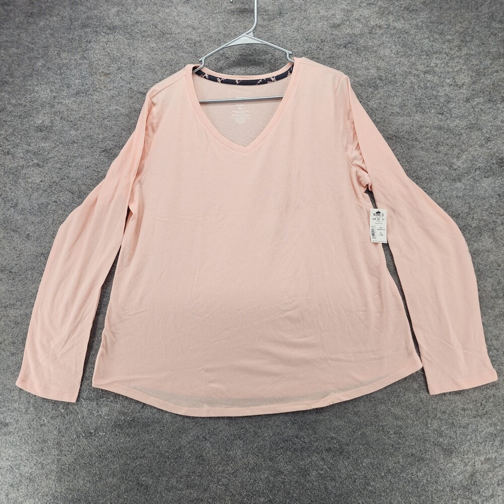 Sonoma Pajama Shirt Womens XL Long Sleeve V Neck Peach